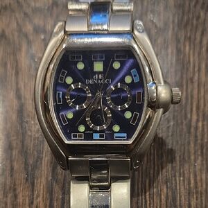 Men's Chronograph Watch - Silver and Blue